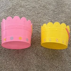 Two Easter baskets with handles